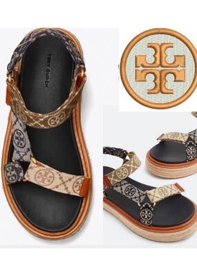 Tory Burch Monagram Rope Sport Sandals